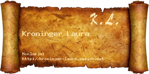 Kroninger Laura névjegykártya